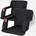Oteymart Set of 2 Portable Stadium Seat for Bleachers and Bench 6-Reclining Adjustable Positions Foldable Chair Padded Cushion with Armrest Water Resistant Anti-Slip Base