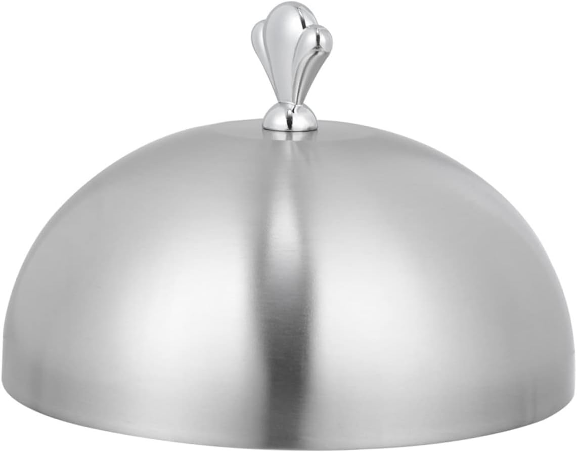 PRETYZOOM 1pc Stainless Steel Protective Dish Cover Oilproof Food Dome for Steak Kitchen Use Handle and Oil Splashing