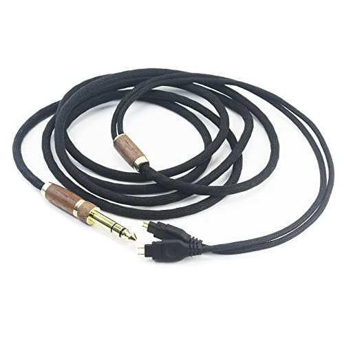 NewFantasia 10ft Replacement Upgrade Audio Cable Compatible with Sennheiser HD650 HD600 HD580 HD660S HD660S2 HD58X HD6XX Headphone 7N OCC Copper Silver Plated Cord Walnut Wood Shell 3.5mm/6.35mm