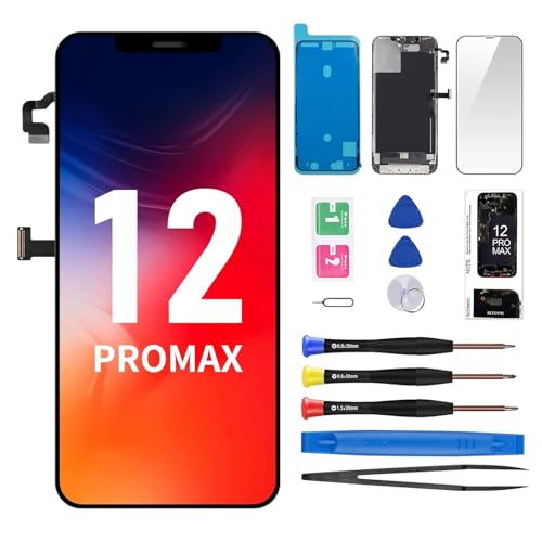 CYKJGS iPhone 12 Pro MaxXN[p tgXs[J[ߐڃZT[LCD6.7C`fBXvC fW^CU[ 3D^b` tAZu tg 12 Promax KXCLbg Cc[ A2342 A2410 A