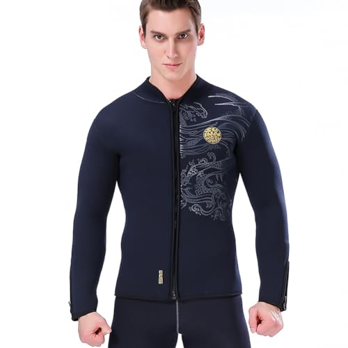 WYYHAA 5MM Wetsuit Top Mens Women, Ultra Stretchy & Warmth Neoprene Diving Jacket, Long Sleeve Wetsuit Jacket for Cold Water Snorkeling Surfing,XL