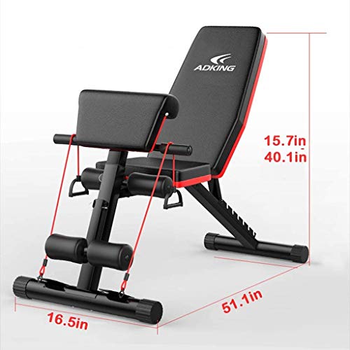 Home Gym Adjustable Weight Bench Workout Bench, Mosunx Adjustable Sit Up Incline Abs Benchs Flat Fly Weight Press Fitness (Adjustable Set A, Black)