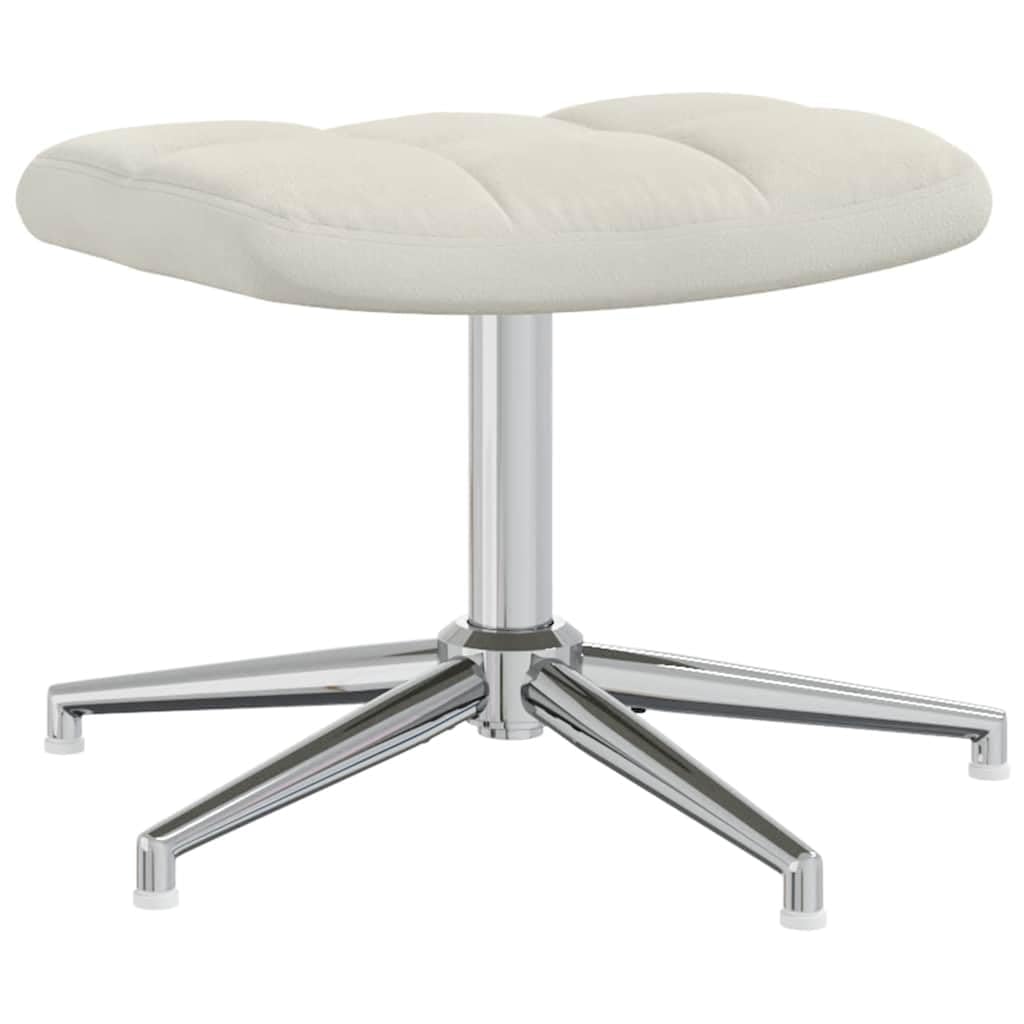 Silla de relajación (terciopelo blanco crema), diseño de taburete giratorio de 360º, 62 x 68 x 98 cm, silla de lectura cómoda con estructura de acero, para salón, dormitorio, oficina