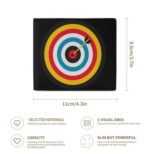 Archery Bullseye Target Sports Coin Purse PU Leather Small Change Purse Pouch Portable Card Holder Wallet for Women Men3