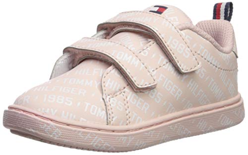 Tommy Hilfiger Kid's Iconic Court Logo ALT Sneaker, Light Pink/White, 5.5 Toddler US Toddler