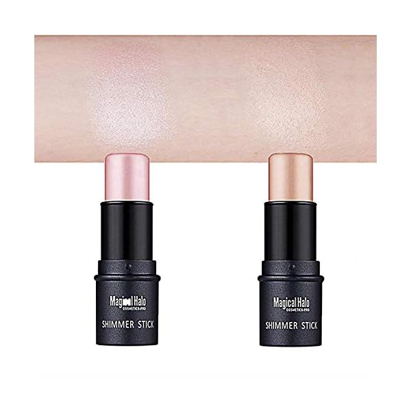 Sumeitang 4 Pcs Cruelty-Free Waterproof Highlighter Makeup Sticks Shimmer Illuminator and Blush Stick Face Contour Cosmetics Set Easy To Use Blends Effortlessly