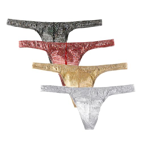 Mens Sequin Underwear Boxer Briefs Sexy Thongs Sissy Panties Nightclub Party Underpants