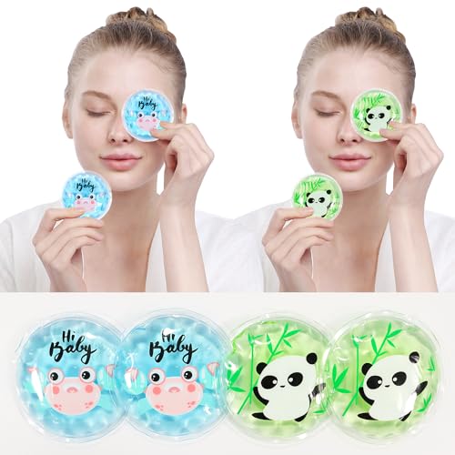 Image of Gel Ice Pack Reusable, Cooling Eye Pads and Patches, Hot and Cold Eye Pads - Soothing, Revitalizing, Puffiness, Refresh, Relieves Stress, Relax, Relieves Puffiness and Tension(2 Crabs+2 Pandas)