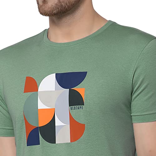 Image of Red Tape Printed Round Neck T-Shirt for Men | Premium Comfort | Versatile Everyday Essential