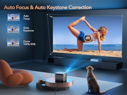 Toptro [Auto Focus/Keystone] 4K-Projector With Wifi 6 And Bluetooth 5.2, 700Ansi Native 1080P Smart Projector, 50% Zoom, Home Movie Projector, Toptro Outdoor Projector For Ios/Android/Tv Stick/Hdmi thumb #3