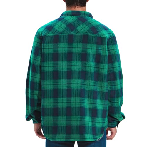 Image of HODOSPORTS Mens Flannel Shirts Jacket Fleece Sherpa Lined Heavyweight Button Down Plaid Shirts Coat Long Sleeve with Pockets