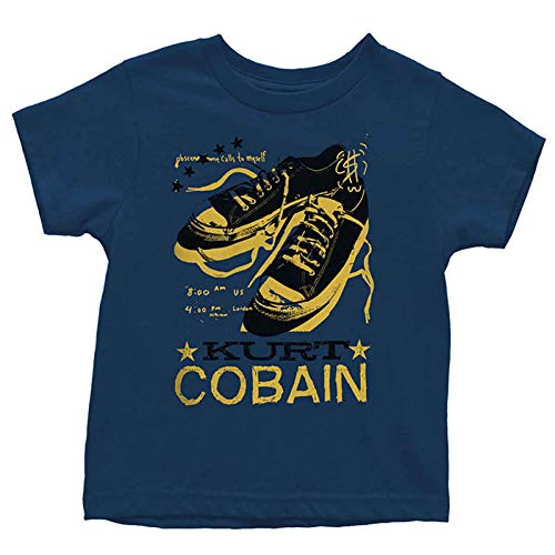 Image of Kurt Cobain Toddler T Shirt Laces Nirvana Official Navy Blue 12 Months to 5 Yrs