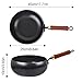 Vathery Suntuup Japanese Iron Pan, 9.45 Inch Hand-Forged Uncoated Irons Pan with Wooden Lid, Non-Stick Without Coating, Rust-Free Durable Thick Iron Pot for Gas, Electric Cookers, Induction
