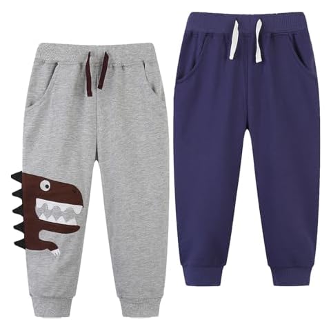 Codkkre Lot de 2 Pantalon Enfant Garcon Jogger Jogging Pantalon Sport Enfant Pantalons Cover