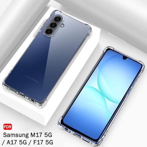 Image of TheGiftKart Transparent Crystal Clear Back Cover Case for Samsung Galaxy M17 5G / A17 5G / F17 5G| Shockproof Soft TPU Case | Cushioned Edges for Ultimate Protection Back Cover Case (TPU, Transparent)