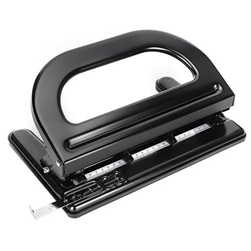 Perforadora de papel ajustable de 4 agujeros con regla, capacidad para 30 hojas