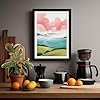 Layered Landscape with Clouds Modern Framed Wall Art Print A1 (84.1×59.4cm) White, Wall Decor for Living Room, Bedroom, Office & Home, Ready to Hang, Art Gift #2