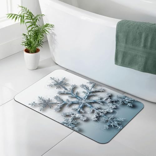 Tapis de bain en pierre flocon de neige antidérapant