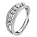 MasYosh Bague d'Anxiété Ajustable en Argent Sterling 925 pour Femmes, Anneau Fidget Spinner Jouet Anti-stress du Bout des Doigts Anneau Triple Bande Anneau Roulant, Cadeau de Bijoux