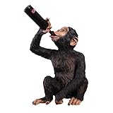 AFD Home Boozy Chimp Bottle Holder, Unique Wine Decor, Funny Chimp Statue, 19 Inches x 16.5 Inches x 27 Inches