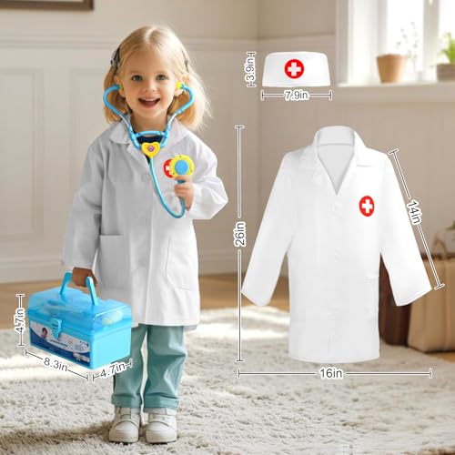 image for Fajiabao Doctor Kit for Toddlers 3-5 Dress Up Toys for 2 3 4 Year Old 