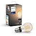 Philips Hue White Filament E27 LED Lampe, dimmbar, warmweißes Licht, steuerbar via App, kompatibel mit Amazon Alexa (Echo, Echo Dot), Transparent