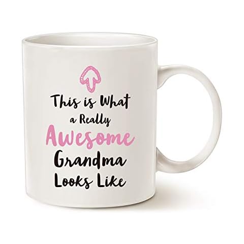 Mothers Day Gifts Grandma Coffee Mug from Granddaughter Grandson, This is What a Really Awesome Grandma Looks Like Birthday Gifts Idea for Grandma Grandmother Cup White, 11 Oz Cover
