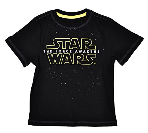 Star Wars Boys The Force Awakens Print T-shirt (Black-Logo, Little Boy Large)
