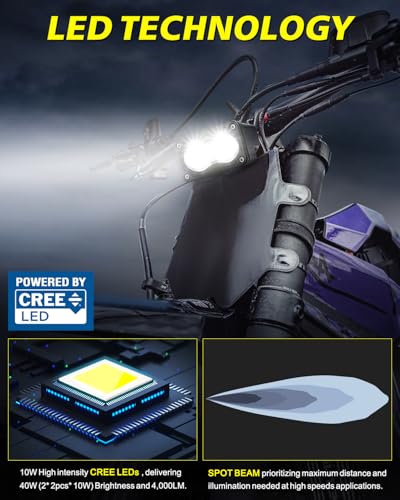 Image of Headlight Kit for Sur-Ron Segway X260 3 inch 20W Spot CREE LED Pods | High Intensity CREE LED Pods, Centrated Spot Beam