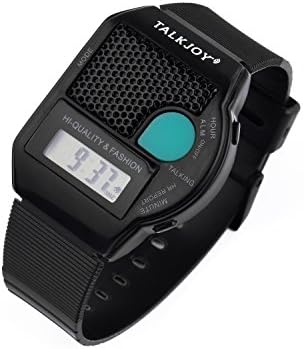 Orologio da Polso Parlante MV con grande parlavo pulsante nero - Blindenuhr - nuovo! Con scritta in lingua tedesca contenitore - confezione pronta da chiuso