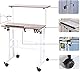 sogesfurniture höhenverstellbar Computertisch Laptoptisch mit Rollen, Mobiler Schreibtisch PC Tisch Notebooktisch Laptopständer für Zuhause und Büro, Ahorn