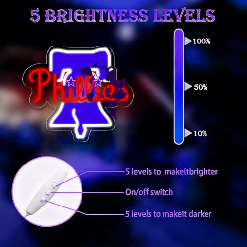 Image of Pugna Baseball Neon Signs for Wall Decor Baseball Neon Lights for Bedroom Led Signs Suitable for Dormitory Man Cave Christmas Gift