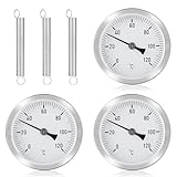 UQTUKO 3 Stück Anlegethermometer Heizungsrohr Temperaturanzeige Mit Clip-On Feder Zeigerthermometer 0-120℃ Rohrthermometer Bimetall Anlegethermometer Thermometer für Rohre Kessel, 63mm