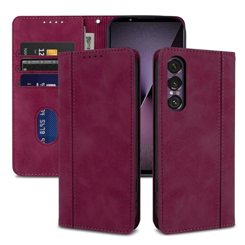 laddutoi For Xperia 1 VII SO-51F / SOG15 専用 手帳型 防塵 耐衝撃 軽量 携帯カバー マグネット式 スタンド機能 全面保護 手作り カード収納 360度保護 滑り止め 指紋防止 ストラップ付き 耐久性 落ち着いた色