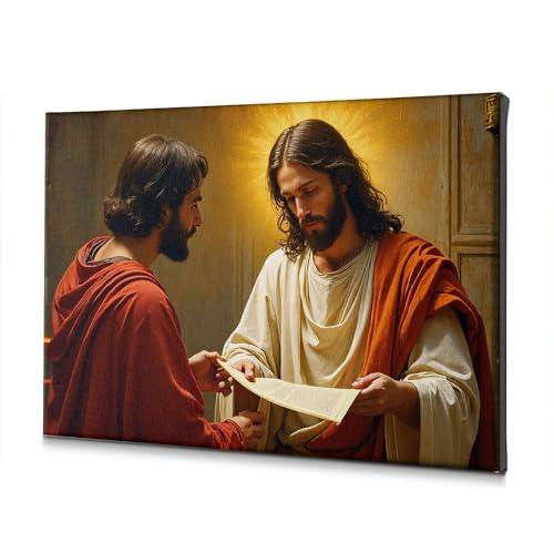 Assiettes décoratives sur toile 40x60 cm de deux hommes en peignoirs
