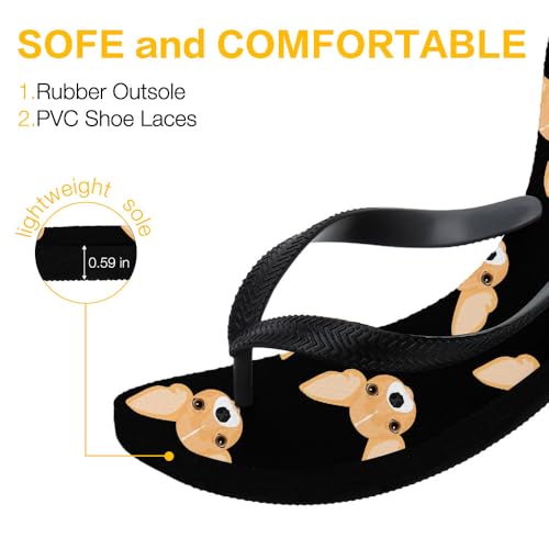 Flip Flops for Women Men Rubber Non Slip Yoga Mat Funny Print Beach Flat Thong Sandals Lightweight Comfy Casual Walking Pool Shower Shoes Waterproof Indoor House Slippers Two-Tone Footwear3