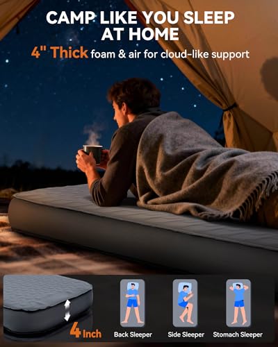 Image of Hikenture 4 inch Thick Self Inflating Sleeping Pad