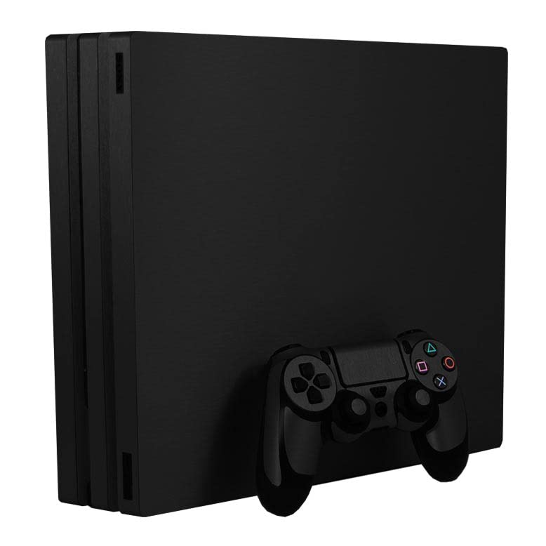 Brushed Black Metal - Air Release Vinyl Decal Mod Skin Kit by System Skins - Compatible with PlayStation 4 Pro Console