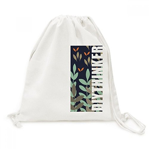 Toile drawstring backpack imprimé plante sac à dos cordon artistique