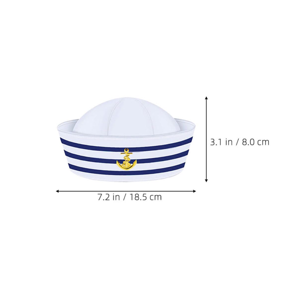 Tofficu 5 Set Set Costume Marinaio Cappello Capitano a Righe Blu Bianche