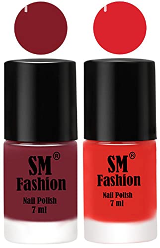 Image of Long Lasting Nail Polish | Nail Paint Combo 7 ml Each) - Set of 2 Lip-Candy Orange