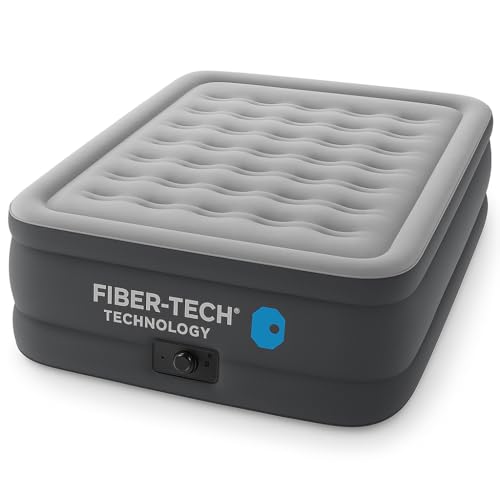 Triplenet Pricing 64135ED Dura-Beam Plus Deluxe Pillow Fiber-Tech Queen Air Mattress – Built-in Electric Pump – 16.5 Inch Height – 600 Pounds Weight Capacity – Premium Inflatable Bed