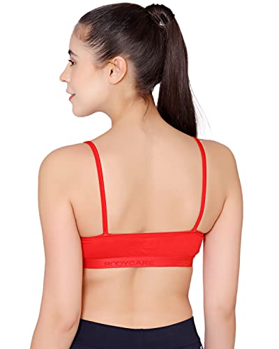 Image of BODYCARE Women's Cotton & Spandex Non Padded Non-Wired Sports Bra (Pack of 3)