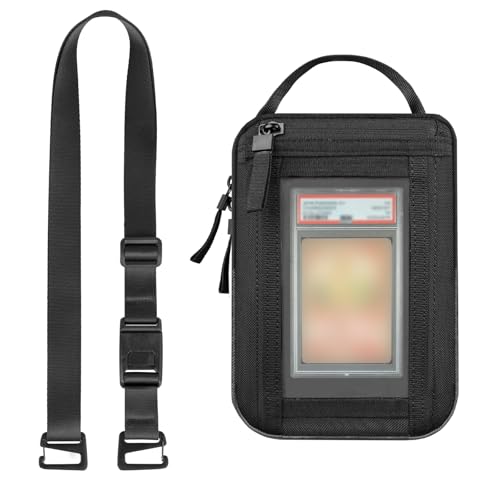 TERPINK Sling Bag Compatible with Graded Cards and TCG Singles Cross Body Bag Hold Slab Storage Carrying Case Display Window for Card Shows Perfect for Display