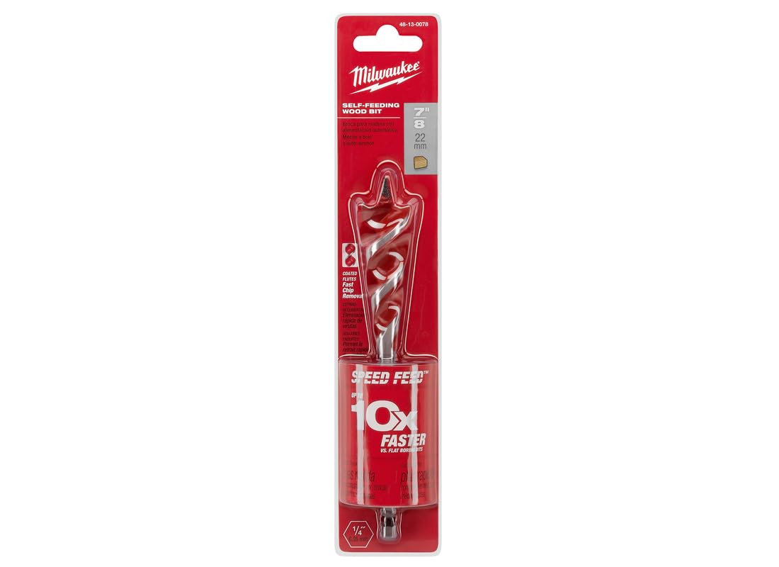Builders World Wholesale Distribution 48-13-0078 Milwaukee Bit Wood Speed Feed, 7/8 x 6
