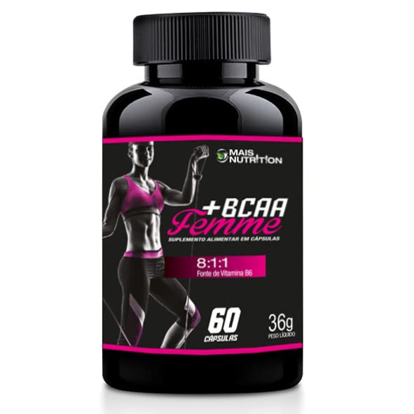 MAIS NUTRITION BCAA Femme 60 Cápsulas - Aminoácido - Pré-Treino - Suplemento Alimentar Feminino