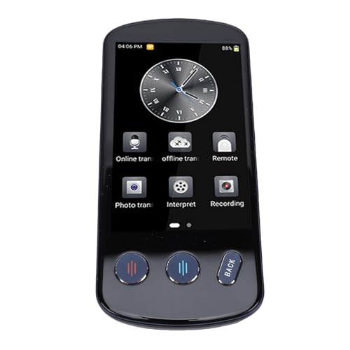 SENECESLI AI Translator Device with 4 Inch Color Screen, Online & Offline Photo Voice Input, Real Time Translation, 5MP Camera, 15H Battery for Travel Learning