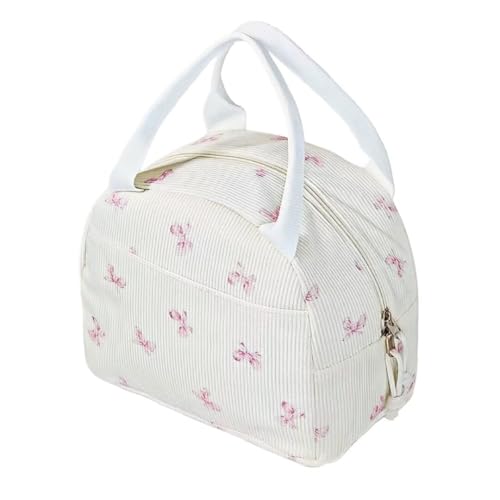 Image of Lunch Box for Women, Reusable Insulated Lunch Box Floral Tote Bags Corduroy Totes for Women Office Work Travel Picnic