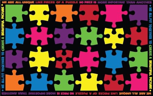 KIDCARPET.COM Pieces of The Puzzle Classroom Seating Rug 7'6" x