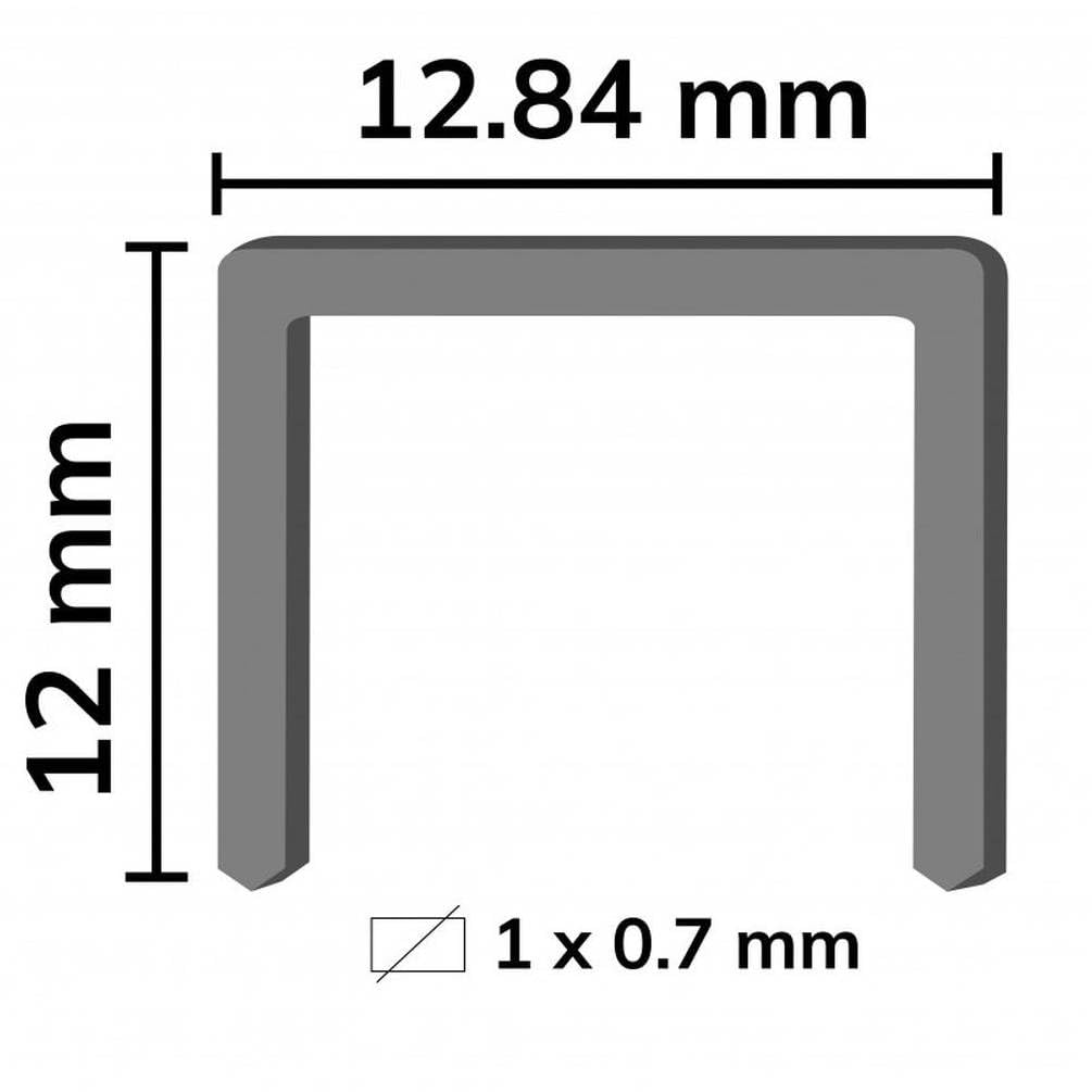 10 000 Agrafes Aluminium A-12 Inox A2 (304) - 12.84x12x0.7x1 mm - D-Work